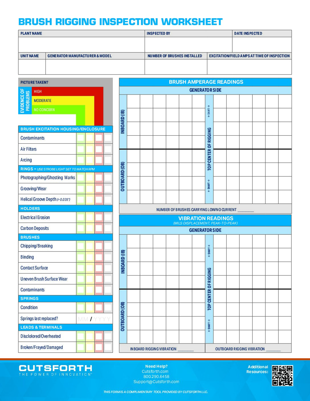 Complimentary Brush Rigging Inspection Worksheet Image