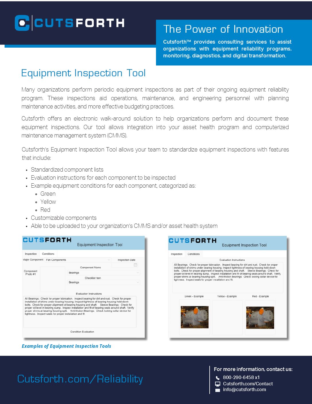 Cutsforth Equipment Inspection Tool Flyer Image