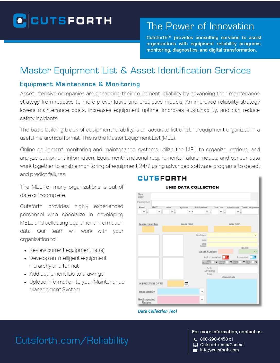 Cutsforth Master Equipment List Flyer Image