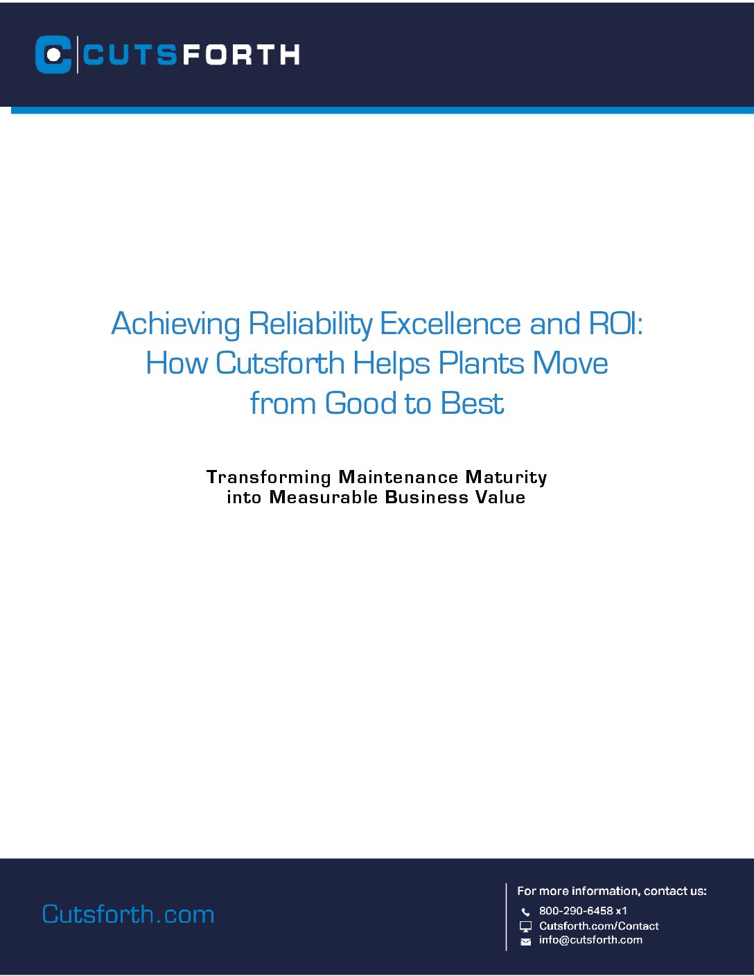 Achieving Reliability Excellence and ROI: How Cutsforth Helps Plants Move from Good to Best Image