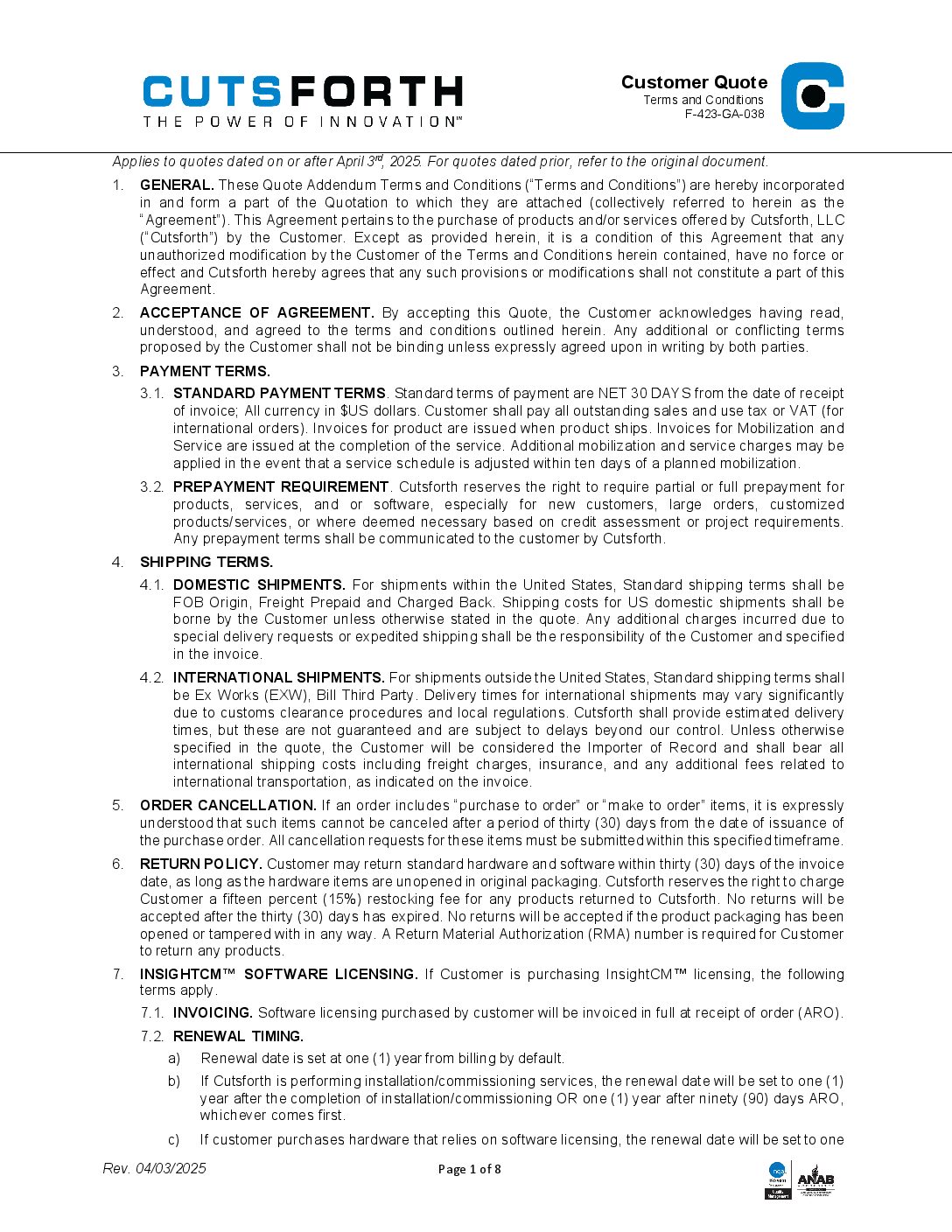 Quote: Terms and Conditions Image